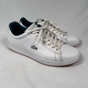 Lacoste Carnaby Evo REI Sneakers SPM White Leather Green Mens 10